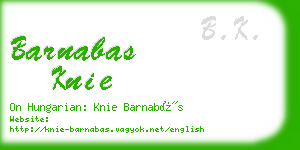 barnabas knie business card